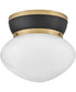 Lucy 1-Light Small Flush Mount in Black