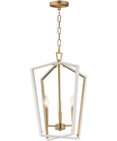 Melrose 3-Light Pendant White/Natural Aged Brass