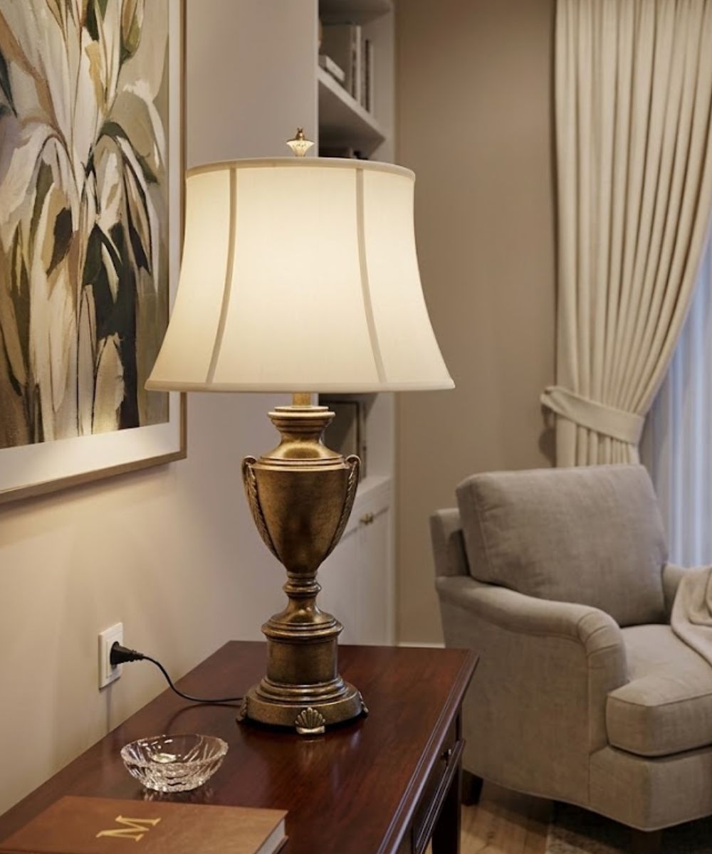 32"H 3-Way Table Lamp Smoked Umber