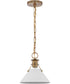 Outpost 1-Light Pendant Matte White / Burnished Brass