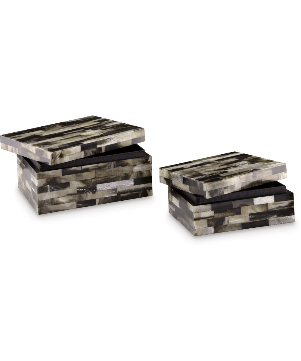 Ellford Box Set Set of 2 Black/Brown/Cream