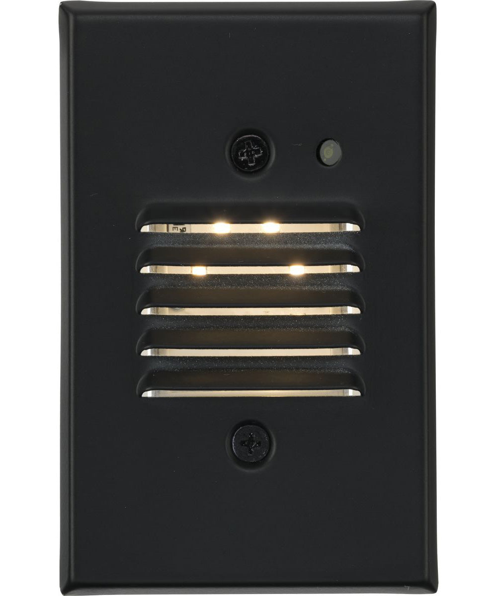 LED Indoor/Outdoor Integrated LED Wall or Step Light with Photocell Black