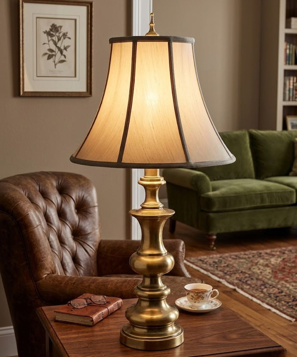 31"H 3-Way Table Lamp Antique Brass