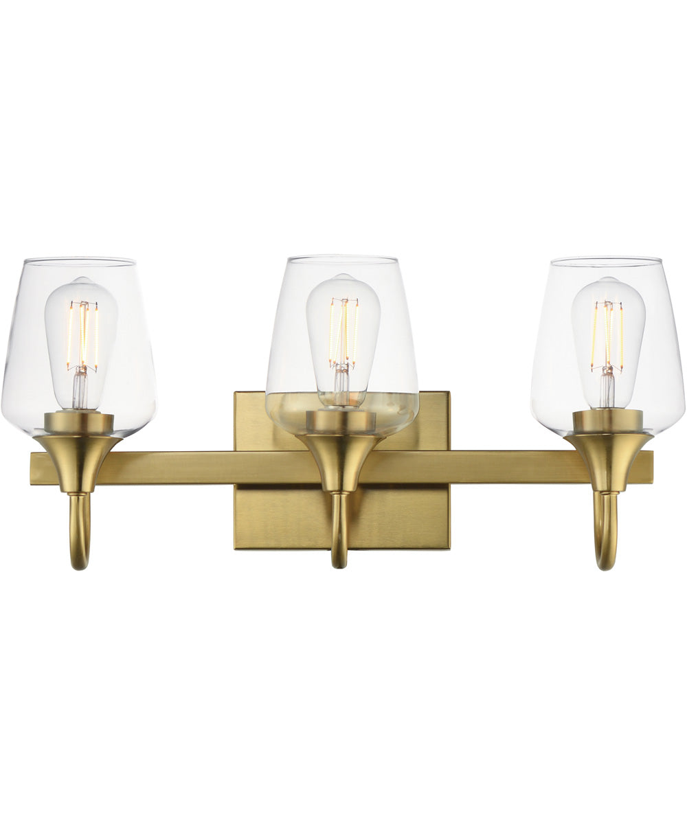 Goblet 3-Light Wall sconce Natural Aged Brass