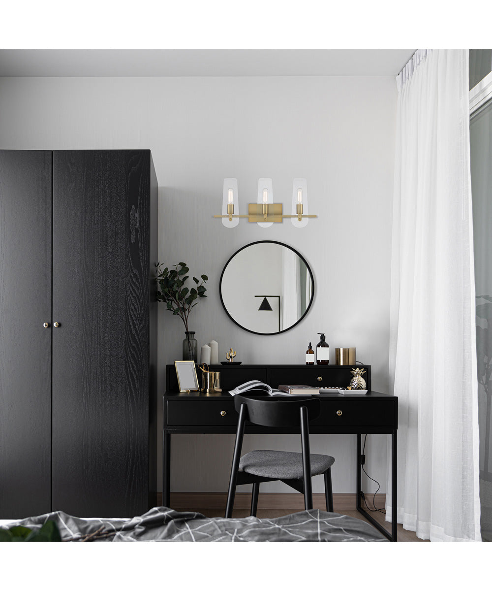 Bergen Beach 3 Light Vanity Brushed Gold