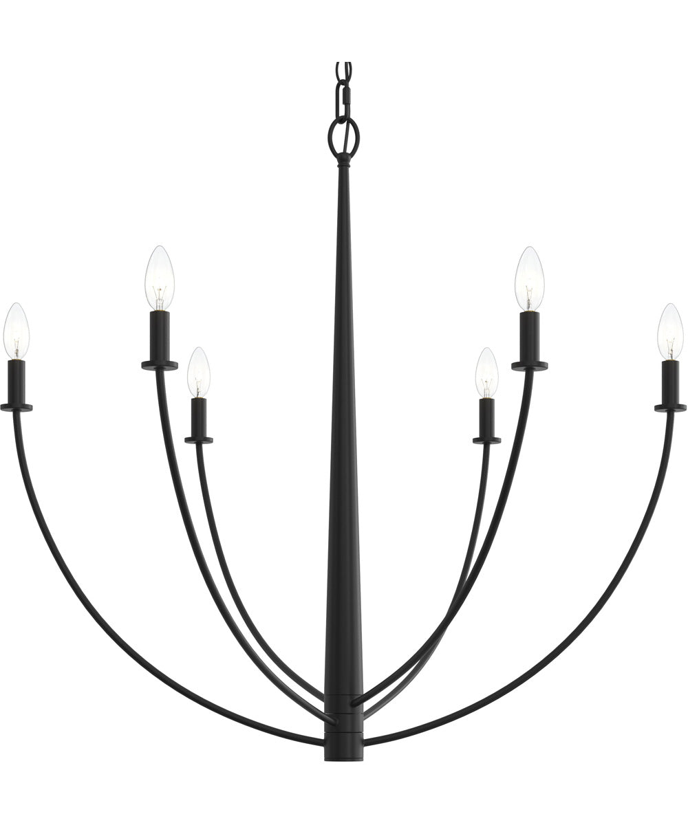 Jheni 6-Light Large Chandelier Matte Black