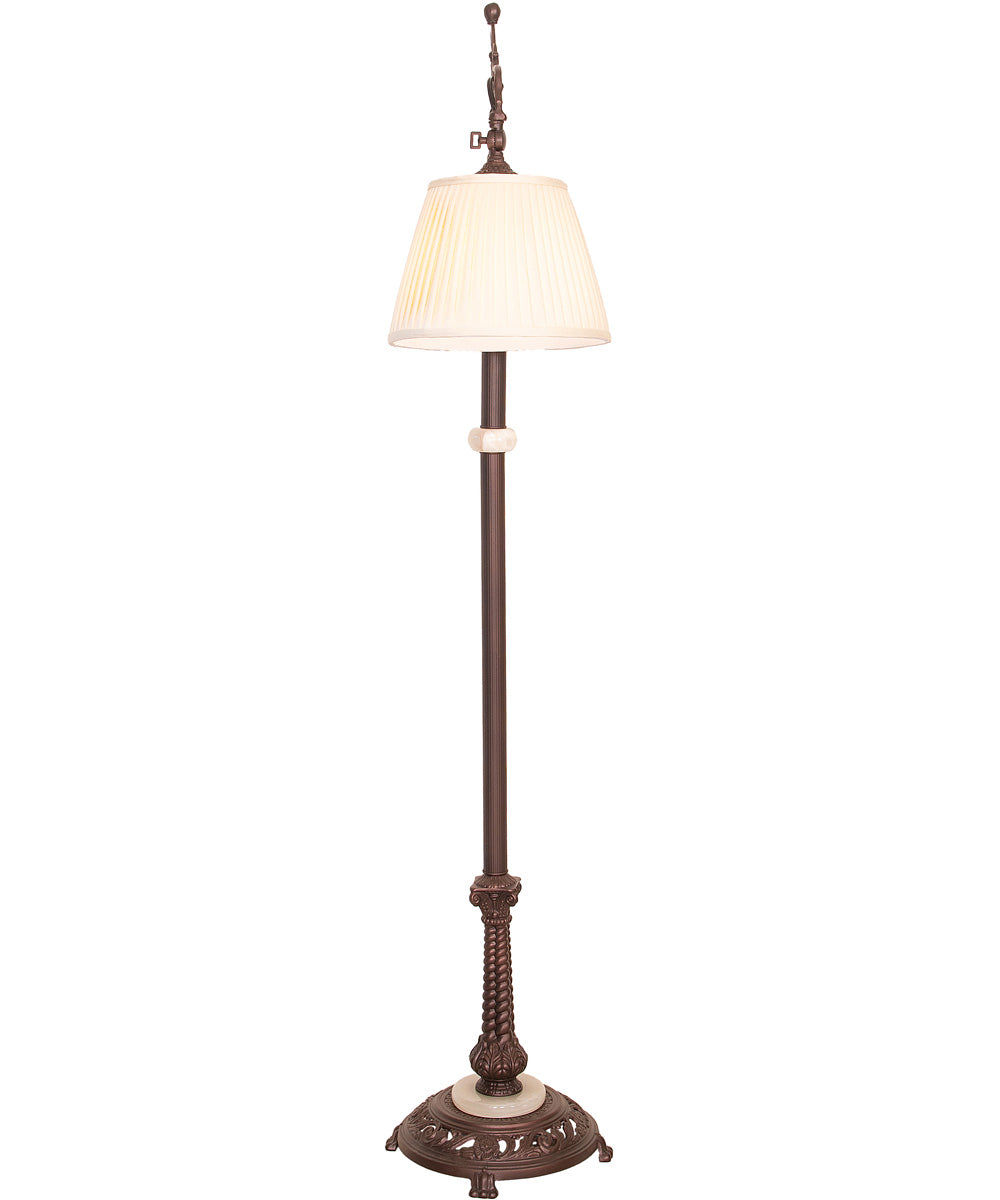 60" High Victorian Bridge Arm W/Pleated Textrene Shade Floor Lamp
