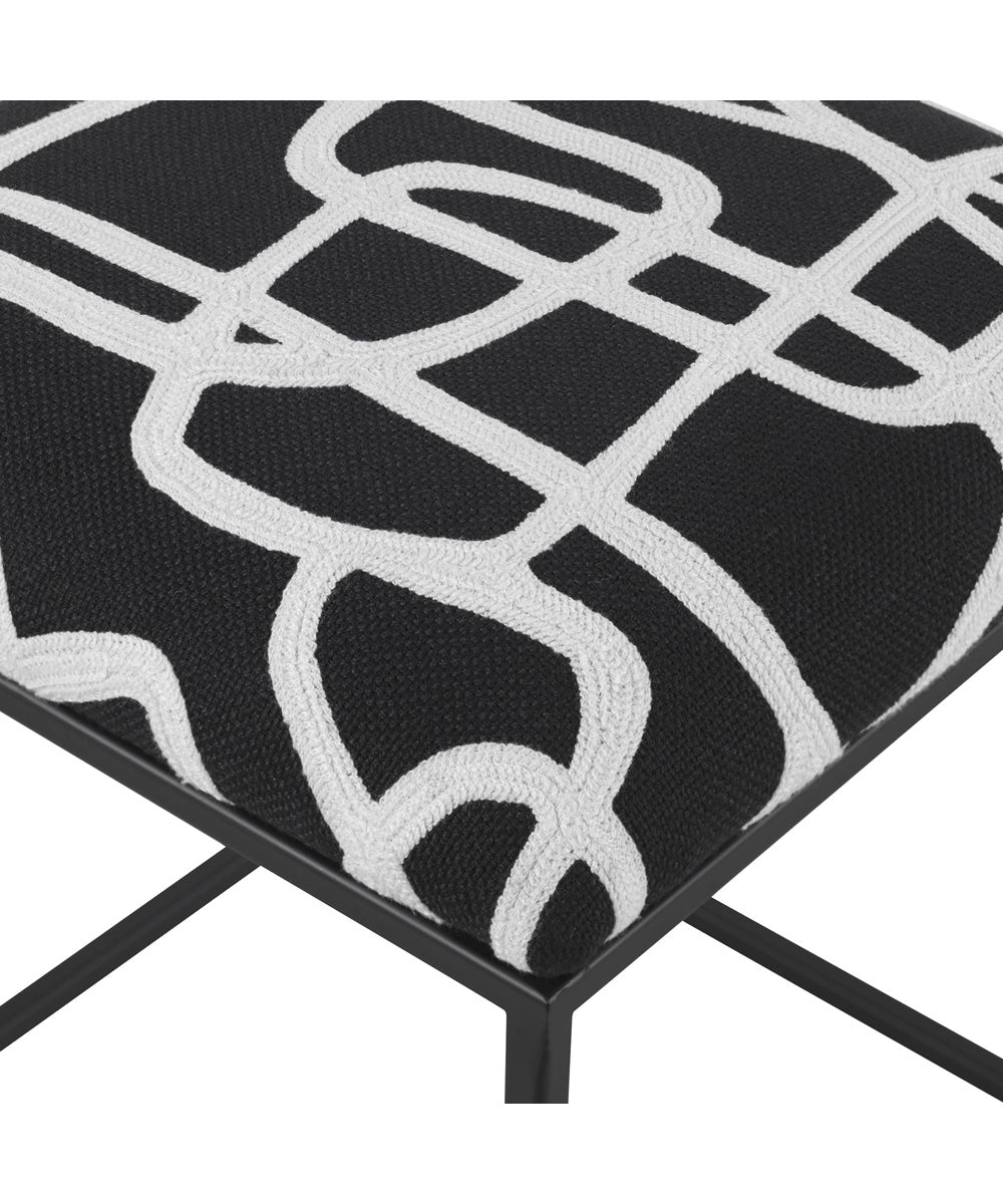 Twists And Turns Fabric Accent Stool