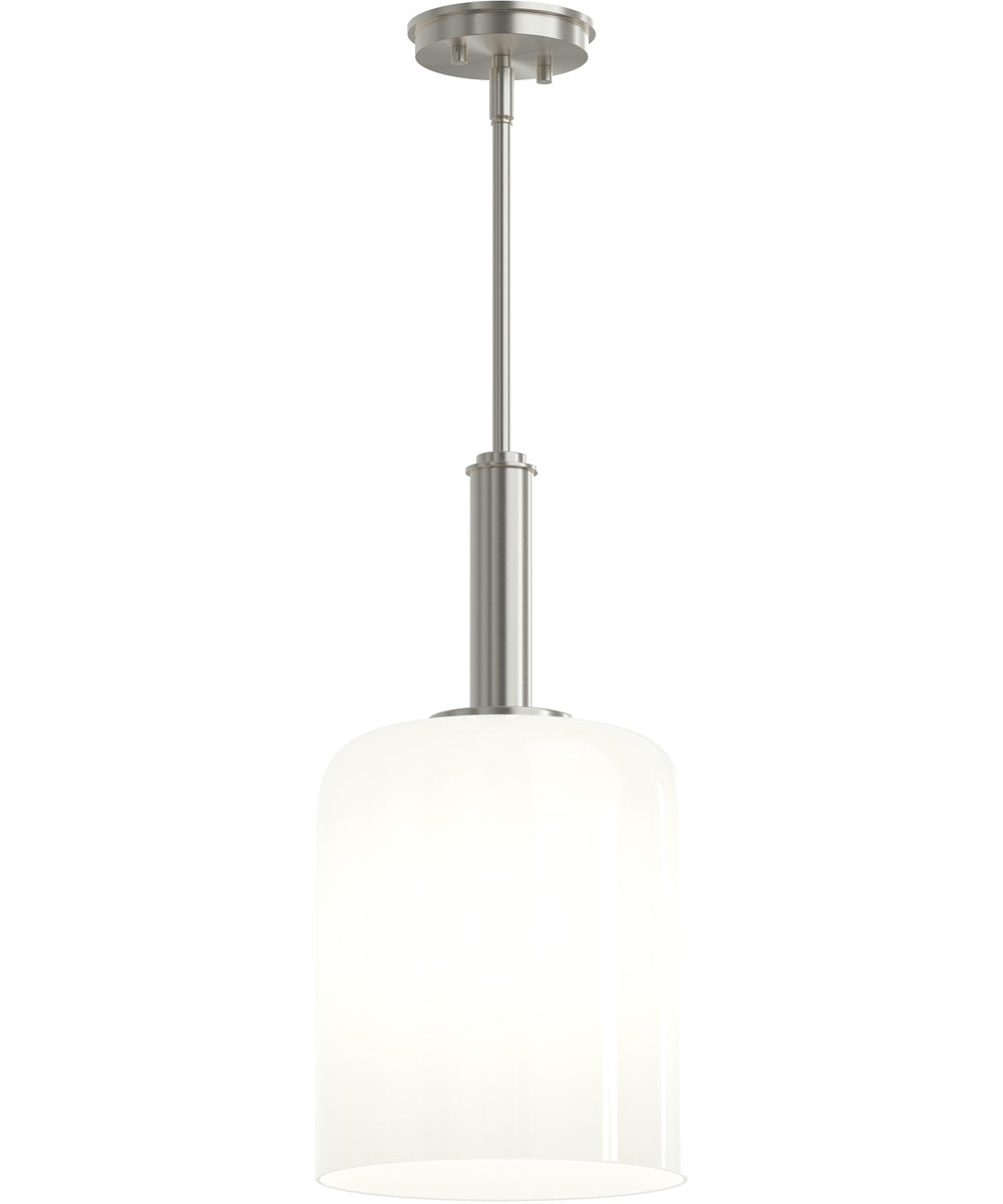 Reines 1-Light Pendant with Opal Glass Shade Brushed Nickel