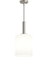 Reines 1-Light Pendant with Opal Glass Shade Brushed Nickel