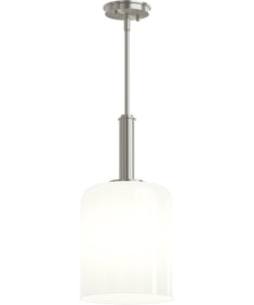 Reines 1-Light Pendant with Opal Glass Shade Brushed Nickel