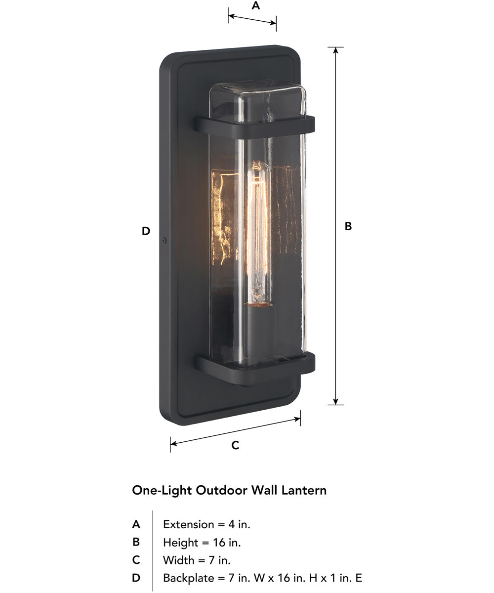 Pearl Street 1 Light Wall Lantern Black
