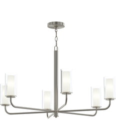 Mack 6-Light Chandelier with Layered Glass Shades Brushed Nickel