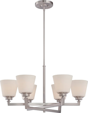 28"W Mobili 6-Light Chandelier Brushed Nickel