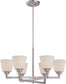 28"W Mobili 6-Light Chandelier Brushed Nickel