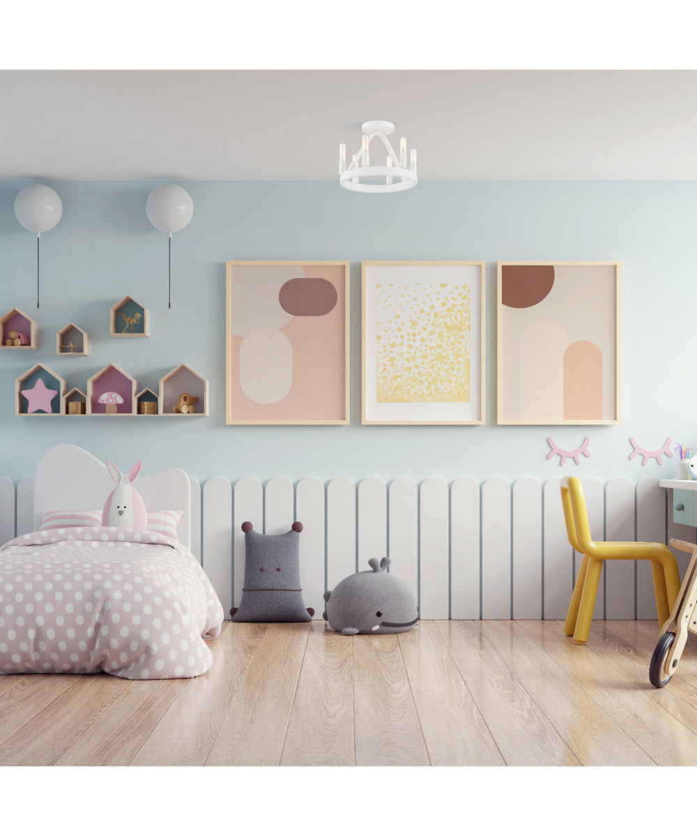 Carousel 6 Light Semi Flush Matte White