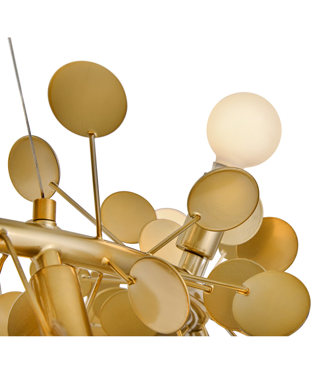 Lolli 12-Light Medium Single Tier Chandelier in Distressed Brass