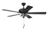 EOS 2 Light Clear Bowl 52" Ceiling Fan 2-Light Fan Flat Black