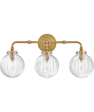 Helene 3-Light Medium Three Light Vanity in Lacquered Brass