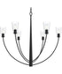 Jheni 6-Light Large Chandelier with Clear Glass Shades Matte Black