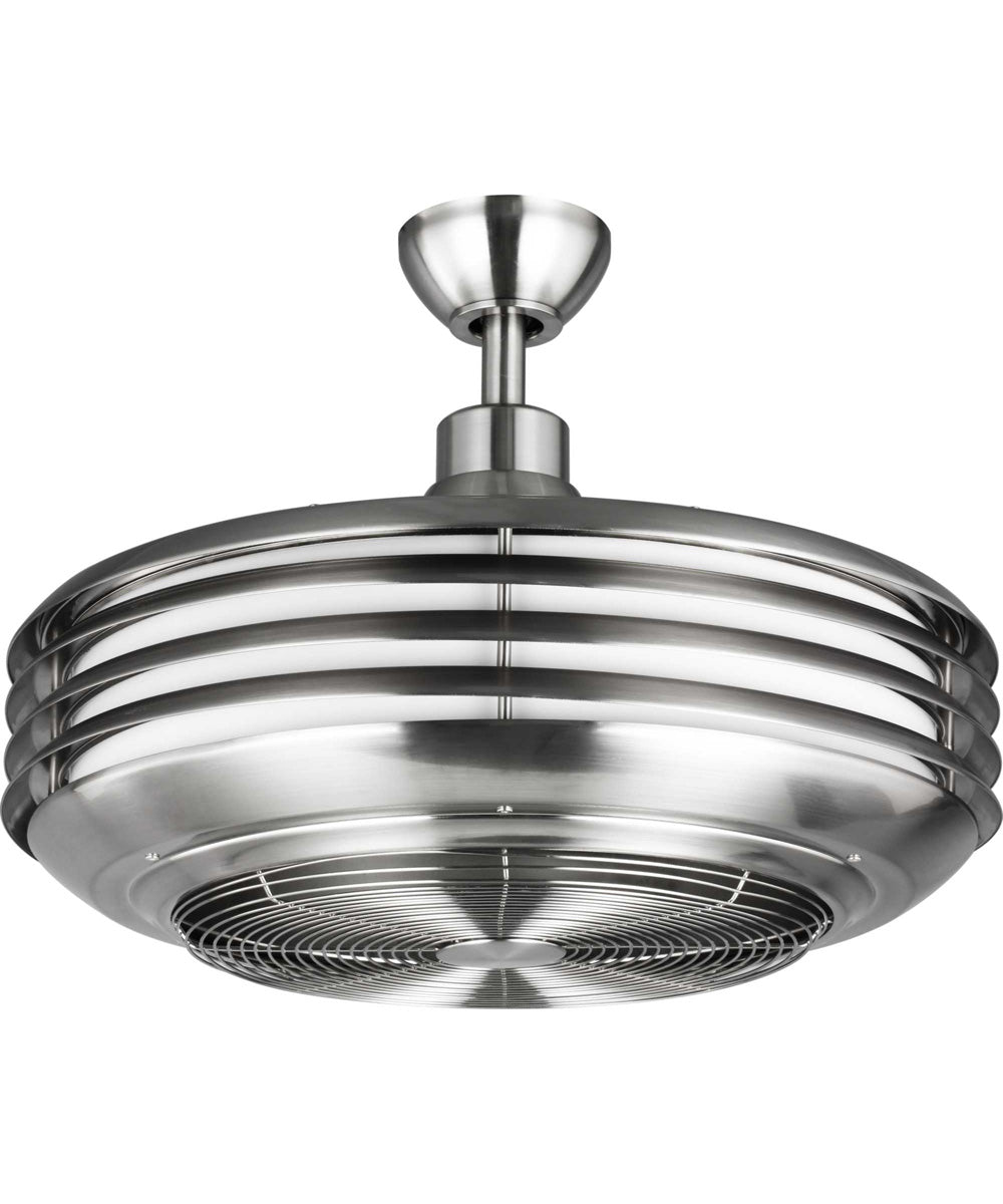 Sanford 24" Enclosed Indoor/Outdoor Ceiling Fan with LED Light Brushed Nickel