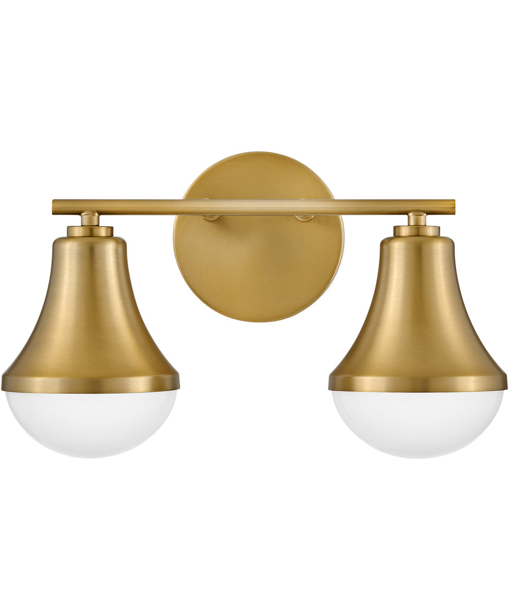 Haddie 2-Light Small Two Light Vanity in Lacquered Brass