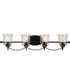 Bowman 4-Light Clear Chiseled Glass Coastal Bath Vanity Light Matte Black