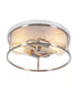 Alsy 13"W 2-Light Brushed Nickel with White Marbled Base Flush Mount Light Fixture