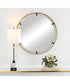 32x32" Wall Mirror with Gold Frame on Dark Bronze Clips