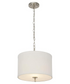 14"W Light Pendant Brushed Nickel Finish with Oatmeal Linen Shade