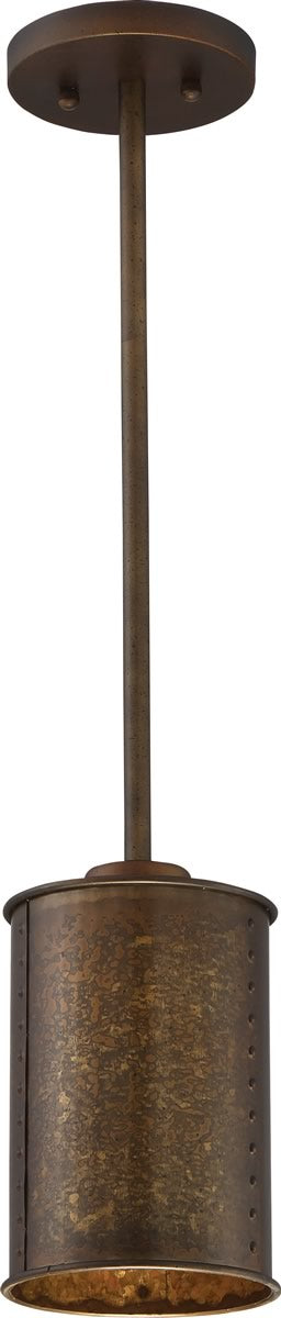 6"W Kettle 1-Light Pendant Weathered Brass