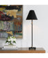 1-Light Buffet Lamp with Diamond Knurl Detail in Black and Antique Brass