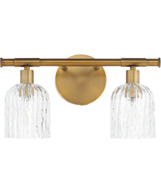 Meriam 2-light Wall Mount Light Fixture Brushed Brass