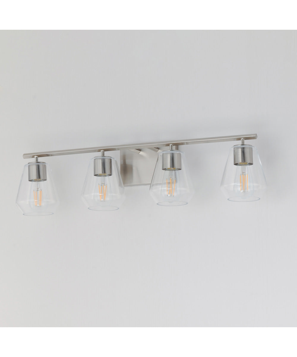 Geode 4-Light Bath Vanity Satin Nickel