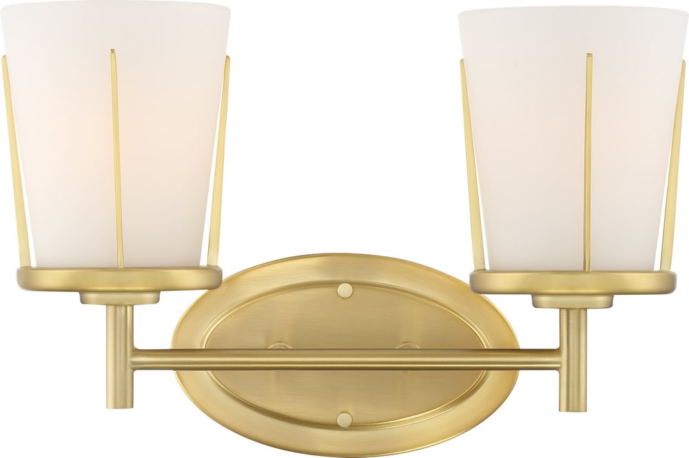 14"W Serene 2-Light Vanity & Wall Natural Brass