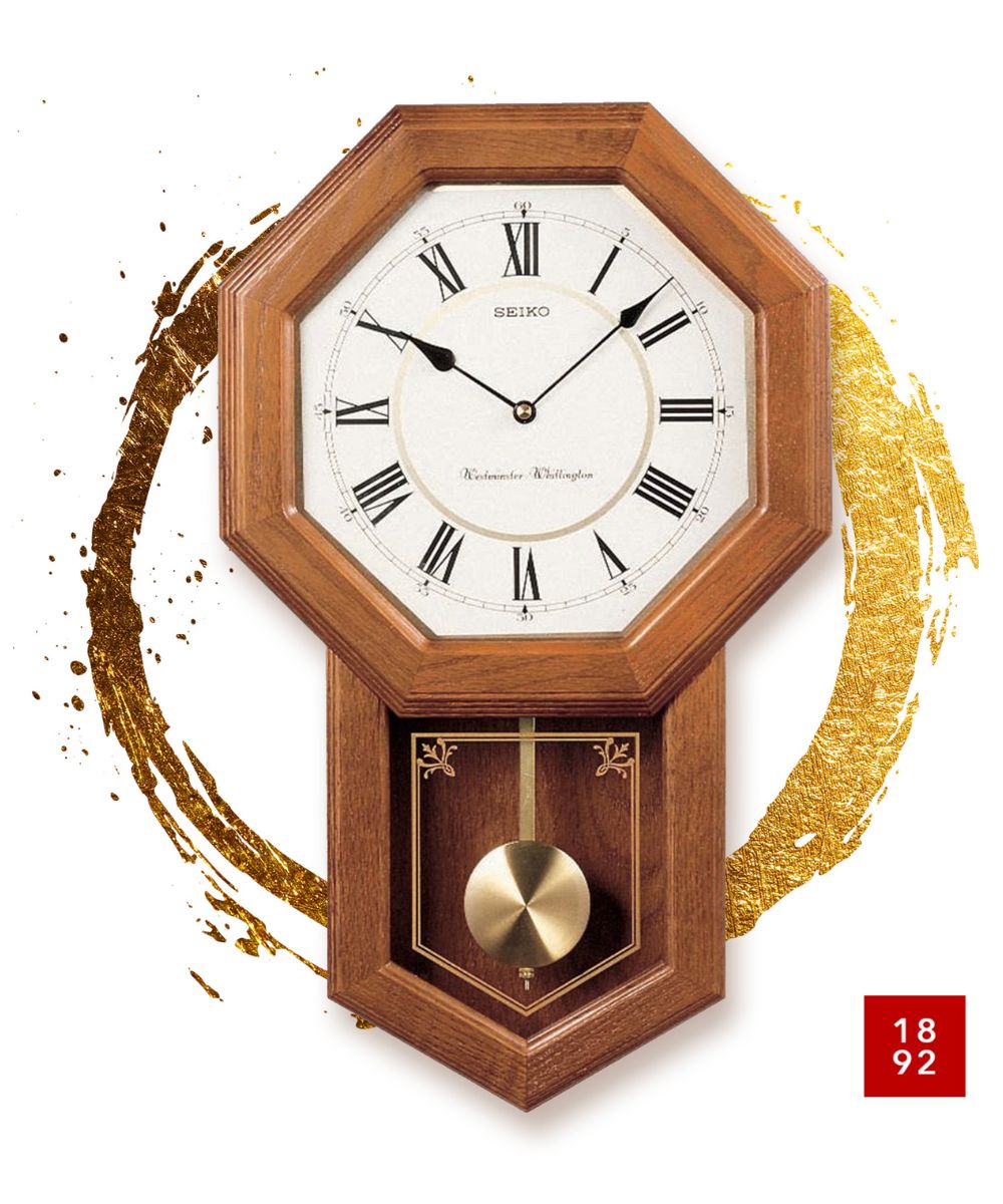 22"H Schoolhouse Wall Clock Dark Brown Solid Oak