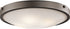 21"w Lytham 4-Light Flush Mount Olde Bronze Finish with Satin Etched White Glass Shade
