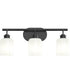 Reines 3-Light Bath Vanity with Opal Glass Shades Matte Black
