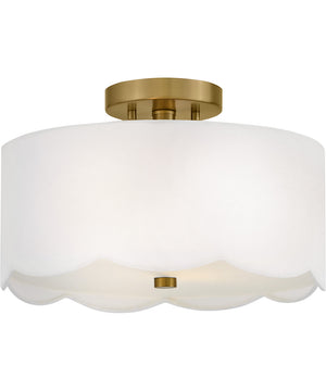 Bliss 2-Light Medium Semi-Flush Mount in Lacquered Brass