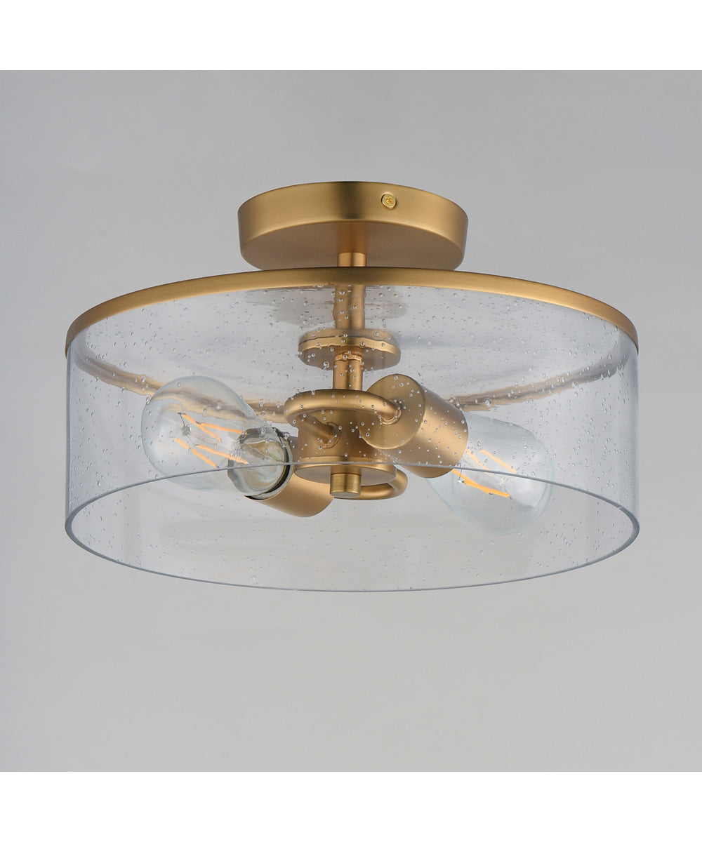 Livingston 2-Light Semi-Flush Mount Natural Aged Brass