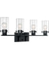 30"W Sommerset 4-Light Vanity & Wall Matte Black