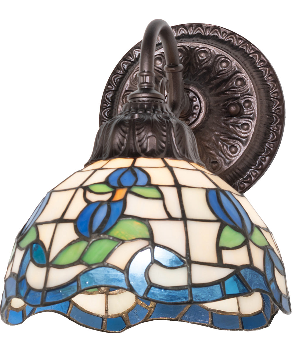 7" Wide Roseborder Wall Sconce