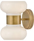 Nadia 2-Light Medium Two Light Sconce in Lacquered Brass