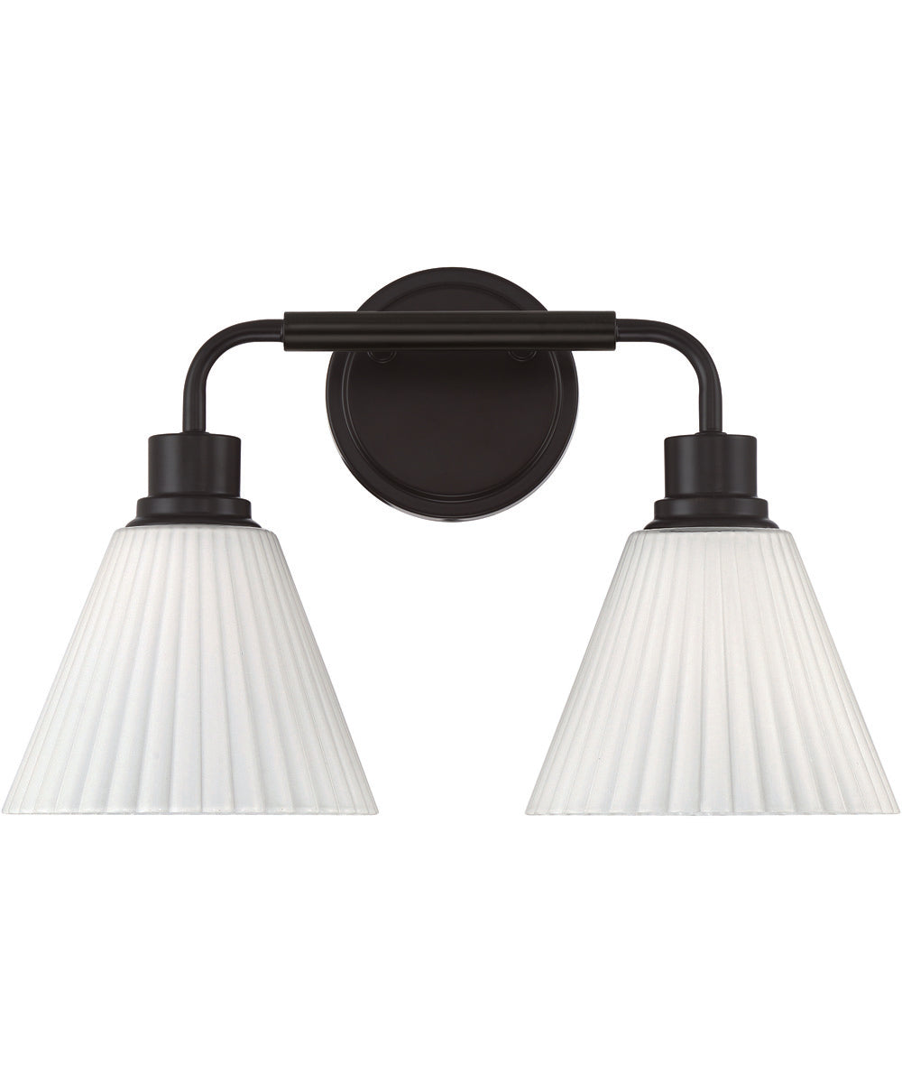 Pleated II 2-Light Lighting Flat Black