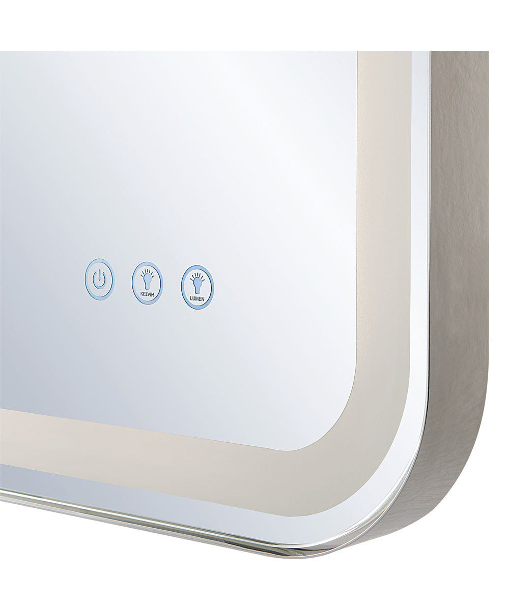 Crofton Lighted Nickel Vanity Mirror