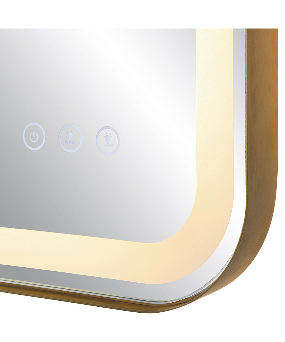 Crofton Lighted Brass Vanity Mirror