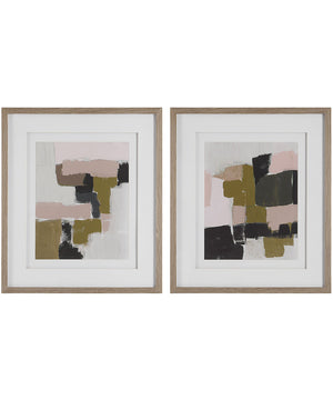 Color Block Framed Prints, Set of 2