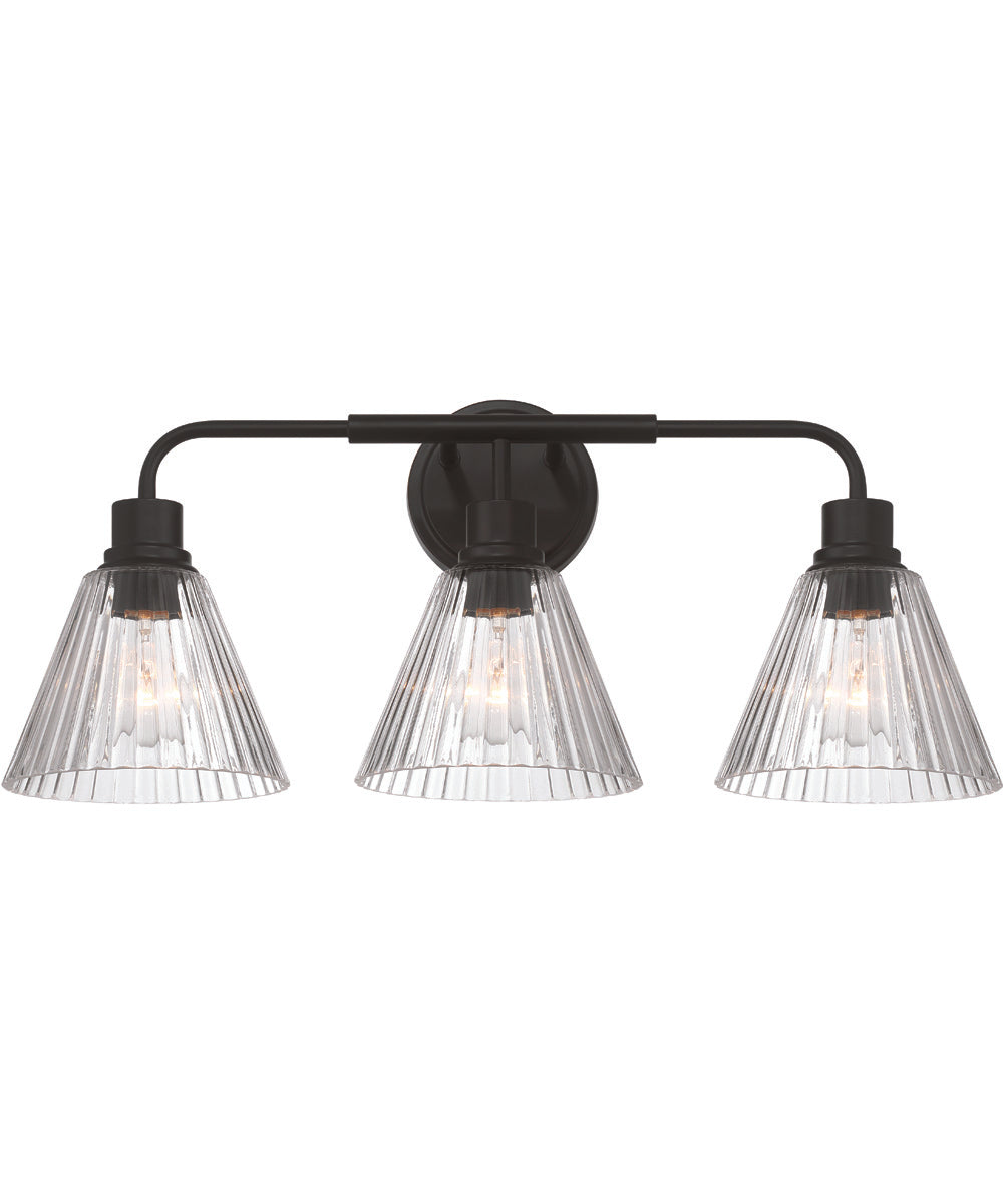 Pleated 3-Light Lighting Flat Black