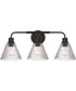 Pleated 3-Light Lighting Flat Black