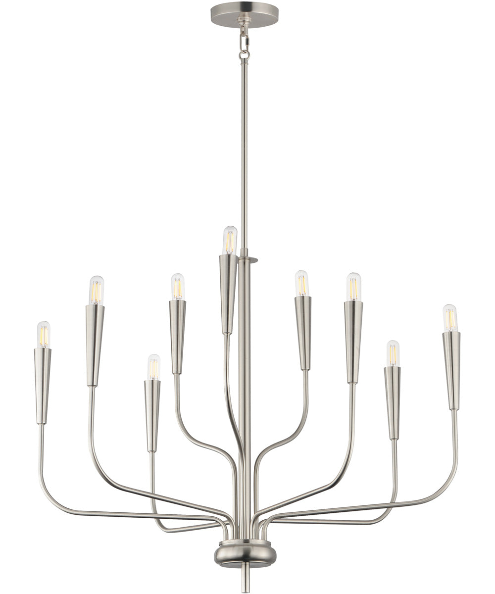 Vela 9-Light Chandelier Satin Nickel